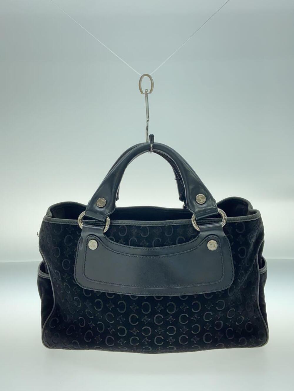 Celine Boogie Bag Macadam Handbag Suede Black All over